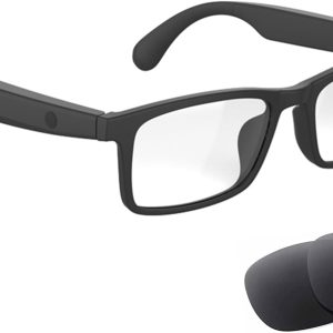 Smart Glasses with Speaker Bluetooth Glasses for Women Men Anti-Blue Light and UV400 Polarized Lenses ，Open Ear,Clear Call,(G10Z - with Sun Lens)