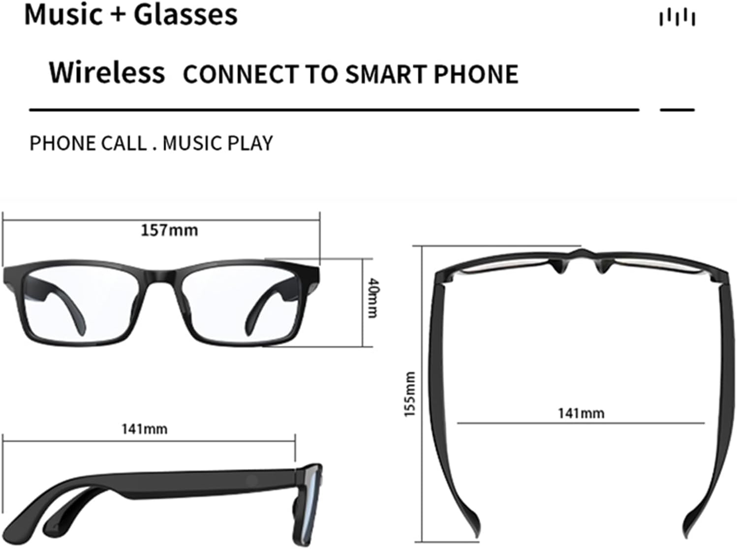 Smart Glasses with Speaker Bluetooth Glasses for Women Men Anti-Blue Light and UV400 Polarized Lenses ,Open Ear,Clear Call,(G10Z - with Sun Lens) - Image 2